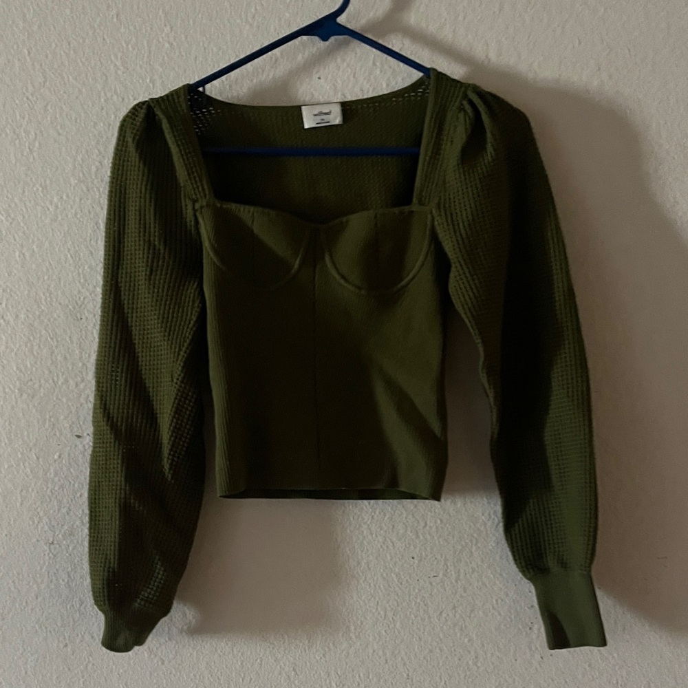 Wilfred Olive Green Crop Top